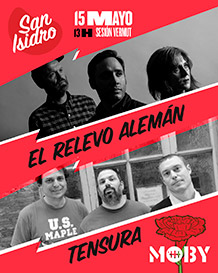 TENSURA
+ EL RELEVO ALEMÁN 
en Sesión Vermut
DOMINGO 15 de MAYO. 13h. 