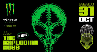 Monster presenta
GRAN FIESTA DE HALLOWEEN con THE EXPLODING BOYS
Tributo a THE CURE + PLACEBO + DEPECHE MODE
SÁBADO 31 de OCTUBRE. 20:30h.
